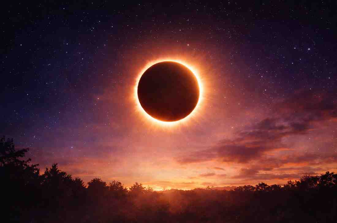 Annular solar eclipse on 17 February 2026 showing the ring of fire effect during peak eclipse