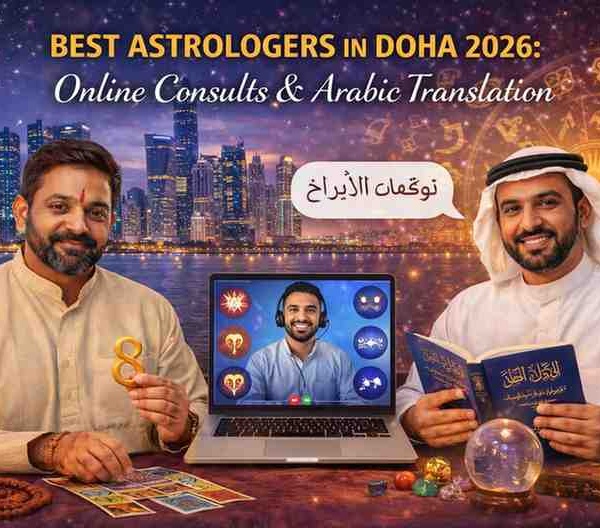 Best astrologers in Doha 2026 offering online astrology consultations with Arabic translation, tarot cards, zodiac charts, and virtual readings