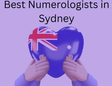 Purple graphic reading “Best Numerologists in Sydney” above hands holding a heart-shaped Australian flag.