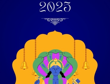 Illustration of Lord Vishnu seated on a lotus for Parsva Ekadashi 2025, symbolizing spiritual awakening during Chaturmas.
