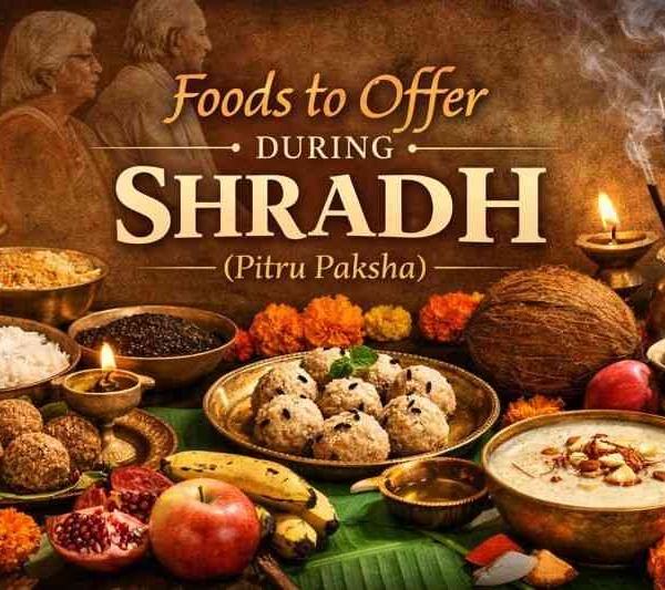 foods to offer during Shradh including pinda, kheer, sesame, rice, fruits and satvik offerings for Pitru Paksha rituals