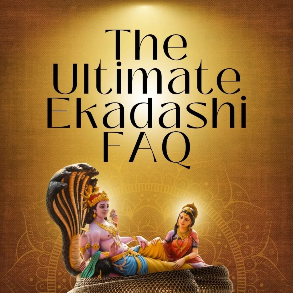 Lord Vishnu reclining on Shesha Naga with Laxmi, illustrating The Ultimate Ekadashi FAQ 2026 about fasting dates, Parana timing, foods and rules.