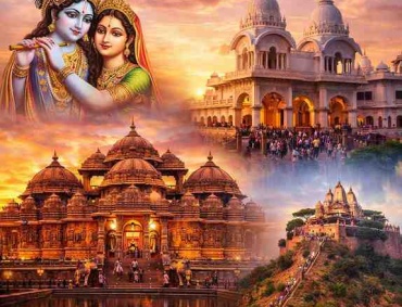 Braj Bhoomi Temple Guide featuring Mathura, Vrindavan and Barsana with Radha Krishna, Banke Bihari Temple, and major pilgrimage sites