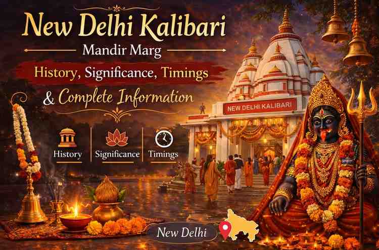 New Delhi Kalibari Mandir Marg temple with Goddess Kali idol, Bengali-style architecture, devotees and diya offerings