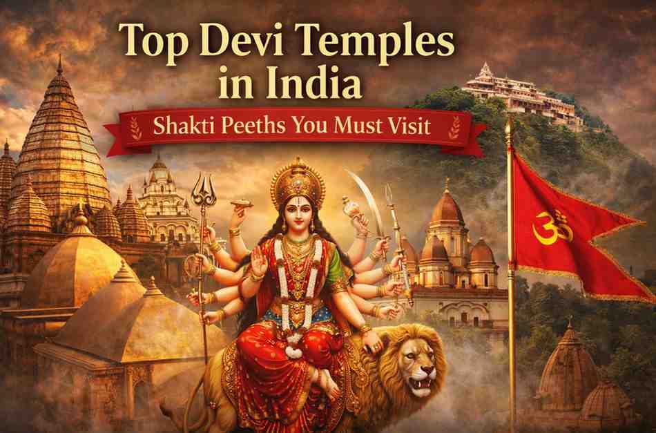 Sacred Shakti Peeth temples in India dedicated to Goddess Durga, showcasing powerful Devi shrines and spiritual heritage