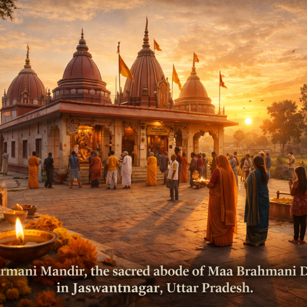 Barmani Mandir in Jaswantnagar, Uttar Pradesh, sacred temple of Maa Brahmani Devi, visited by devotees for blessings and spiritual peace.