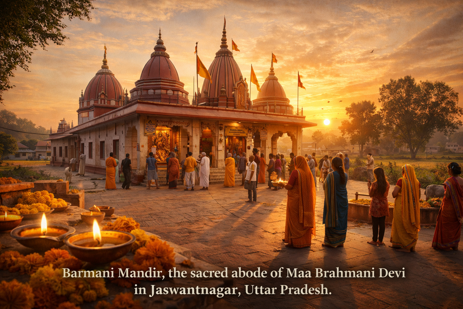 Barmani Mandir in Jaswantnagar, Uttar Pradesh, sacred temple of Maa Brahmani Devi, visited by devotees for blessings and spiritual peace.