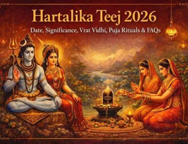 Hartalika Teej 2026 with women performing Shiva Parvati puja, vrat rituals and offerings