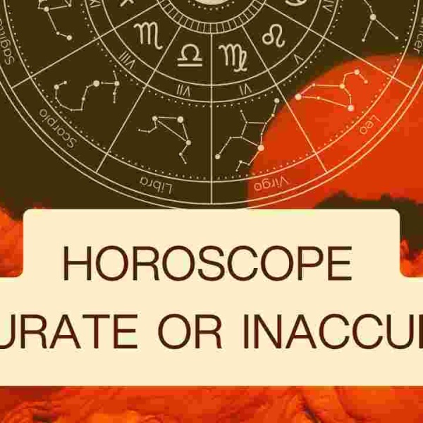 Visual questioning whether a horoscope is accurate or inaccurate based on how horoscope is calculated