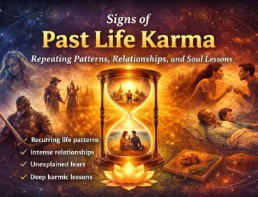 Signs of past life karma showing repeating patterns, intense relationships, and soul lessons across lifetimes