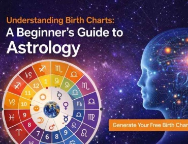 Beginner friendly astrology birth chart showing zodiac wheel, planets, and AI based chart interpretation