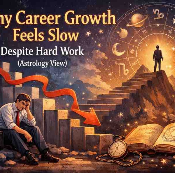 Career growth feeling slow despite hard work explained through astrology, showing delayed success, Saturn influence, and professional struggle