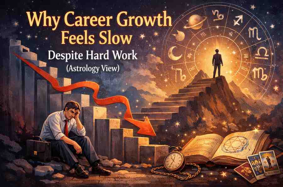 Career growth feeling slow despite hard work explained through astrology, showing delayed success, Saturn influence, and professional struggle
