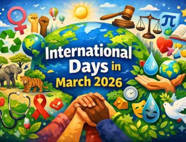 International Days in March 2026 showing global awareness events for women’s rights, environment, health, equality, and sustainability