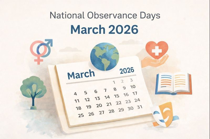 National Observance Days March 2026 – Important Awareness Dates