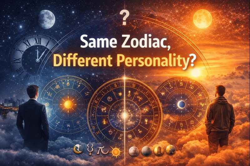 Same zodiac sign showing different personalities explained through birth chart astrology