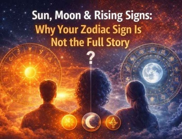 Sun sign vs Moon sign vs Rising sign explained with astrology chart showing their differences