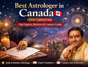 Best astrologer in Canada 2026 updated list promotional banner featuring horoscope chart and Toronto skyline