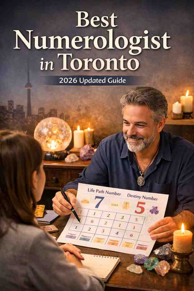 Best numerologist in Toronto explaining life path and destiny numbers during a professional numerology consultation (2026)