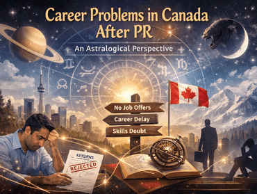Career problems in Canada after PR explained through astrology including Saturn delay, Rahu effects, and job struggle