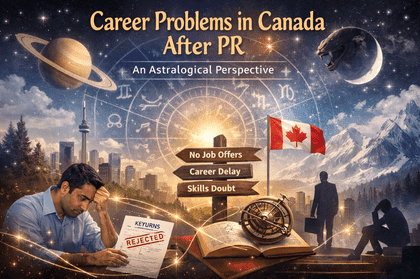 Career problems in Canada after PR explained through astrology including Saturn delay, Rahu effects, and job struggle