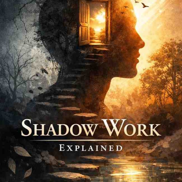 Silhouette of a human profile transitioning from darkness to light, symbolizing inner healing, self-awareness, and unconscious integration