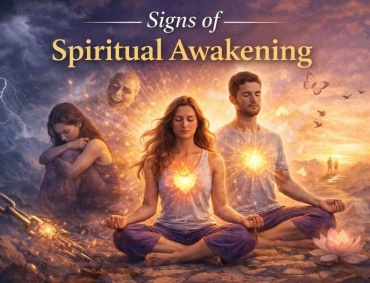 Signs of spiritual awakening shown through emotional healing, meditation, and the transition from inner struggle to awareness and peace