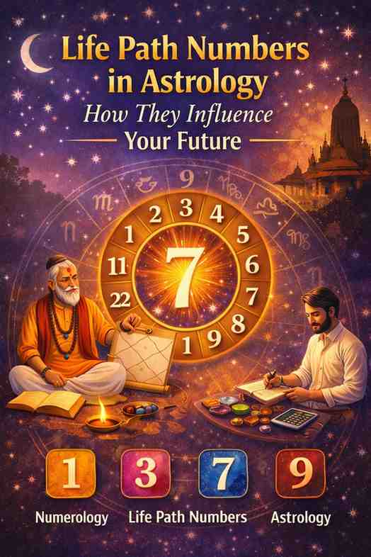 Life path numbers chart with astrologer and numerologist showing how numerology and astrology influence future and destiny