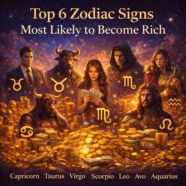 top 6 zodiac signs most likely to become rich astrology wealth success Capricorn Taurus Virgo Scorpio Leo Aquarius