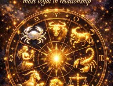 Glowing zodiac wheel highlighting the most loyal zodiac signs in relationships with a cosmic galaxy background