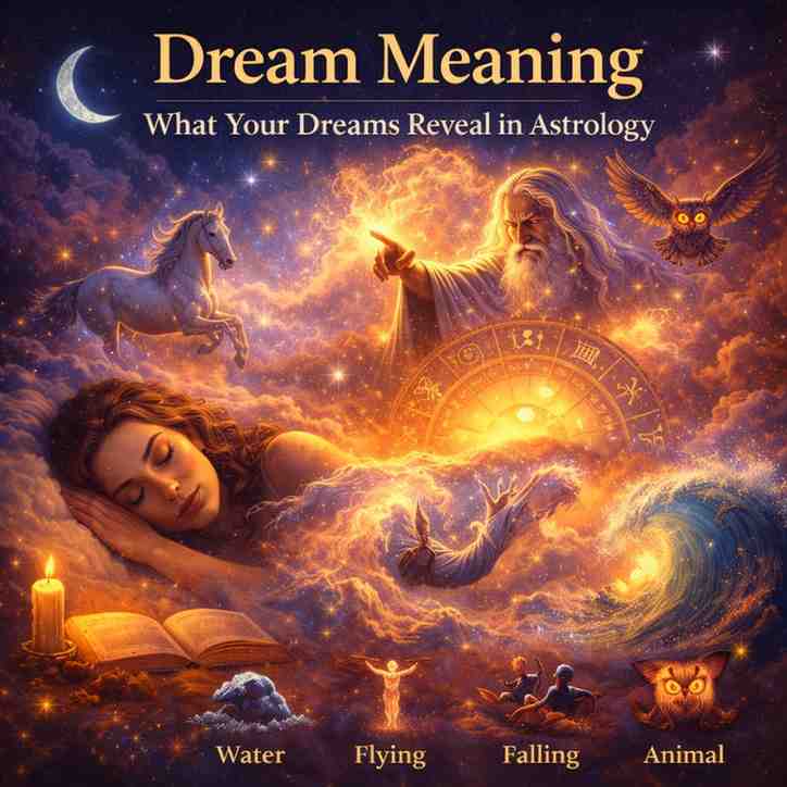 dream meaning astrology interpretation symbols water flying falling animals subconscious guide