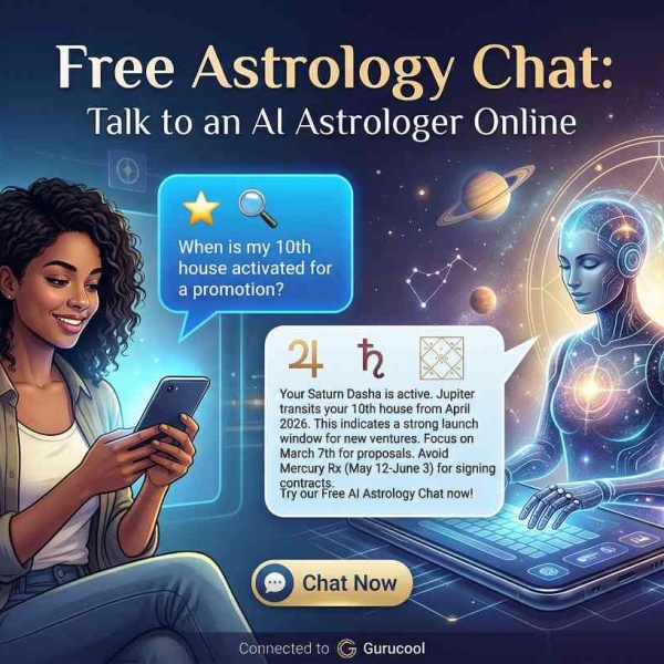 a person talking to AI astrologer free of cost