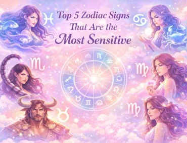 Soft pastel illustration of Pisces, Cancer, Scorpio, Taurus, and Virgo around a glowing zodiac circle with dreamy clouds and sparkles.