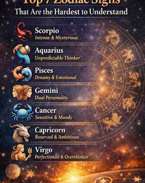Top 7 zodiac signs that are hardest to understand including Scorpio, Aquarius, Pisces, Gemini, Cancer, Capricorn, and Virgo with traits.